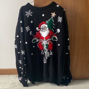 Black Santa Christmas Sweater